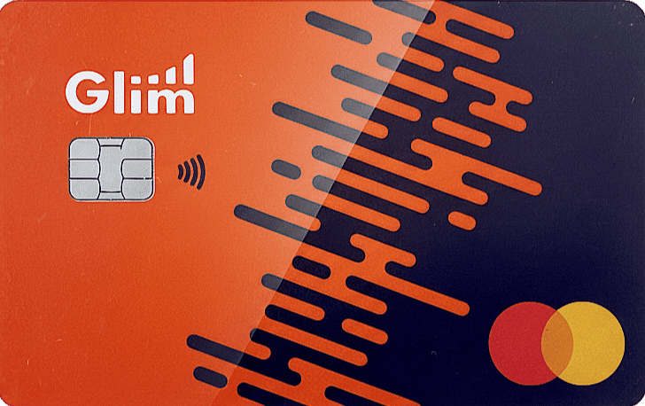 Tarjeta física Glim con diseño moderno